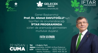 Ahmet Davutoğlu Sakarya'ya Geliyor