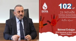 Deva Partisi İl Başkanı Erdoğan’dan 23 Nisan Mesajı