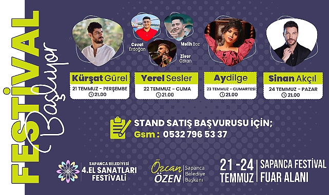 Sapanca 4. El Sanatları Festivalinde 4 Gün Konser