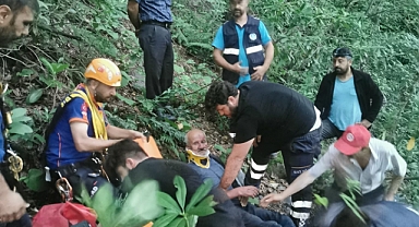 Mantar Toplarken Dere Yatağına Düştü: Uzun Uğraşlar Sonunda Kurtarıldı