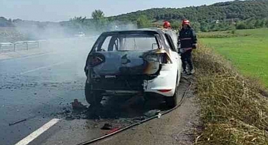 D-650'de Panik Anları: Otomobil Küle Döndü