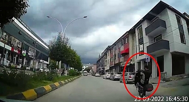 Tek Teker Üstünde Giden Motosikletçi Hırsız Çıktı