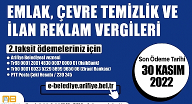 Arifiye Beledyesi'nden Emlak Vergisi Uyarısı