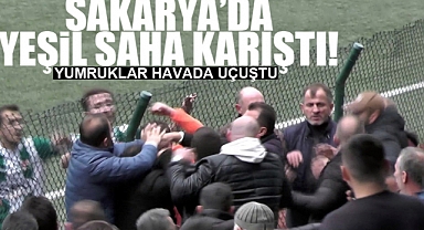 Sakarya'da Yeşil Saha Karıştı! Yumruklar Havada Uçuştu