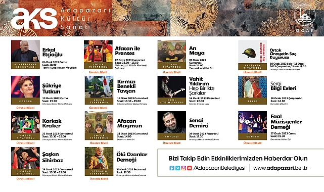 Adapazarı Ocak Ayında Kültür Sanata Doyacak! İşte Program Takvimi