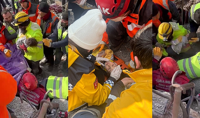 106 Saat Sonra Anne ve Bebeği Enkazdan Çıkarıldı