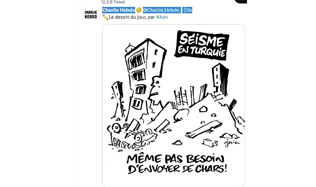 Charlie Hebdo'dan İğrenç Karikatür! Depremle Alay Ettiler