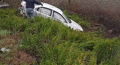 Otomobil Şarampole Uçtu: 1 Yaralı