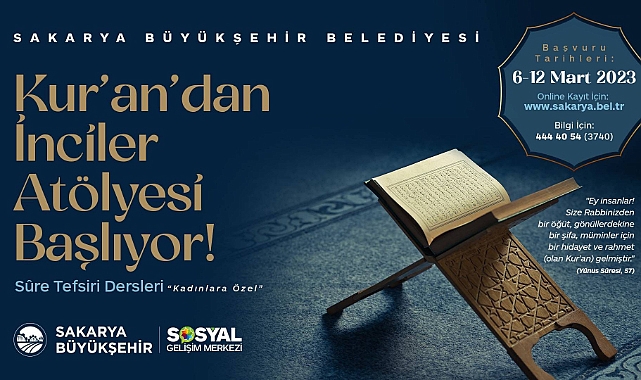SGM’den Kadınlara Yönelik Atölye; Kur’an’dan İnciler Atölyesine Kayıtlar Başladı
