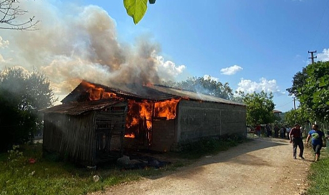 Samanlıkta Çıkan Yangında Bin Balya Kül Oldu