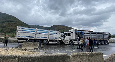 D-650'de Zincirleme Kaza: 2 tır, 2 kamyon