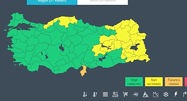 Meteoroloji 28 İli Sarı Ve Turuncu Kod İle Uyardı