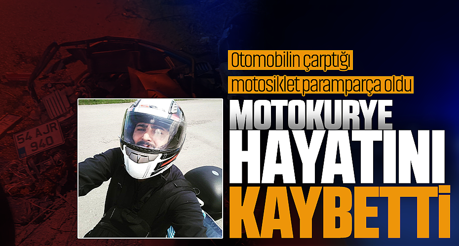 Serdivan'da Otomobilin Çarptığı Motosiklet Paramparça Oldu: Motokurye Hayatını Kaybetti