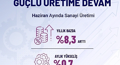 Haziran Ayında Sanayi Üretim Endeksi Yıllık Yüzde 8,3 Arttı