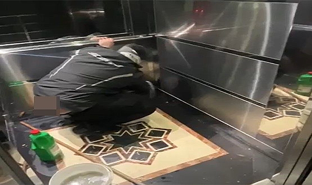 Önce Pizzayı Yedi, Ardından Asansöre Tuvaletini Yaptı: Gözaltına Alındı