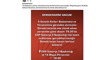 CHP Sakarya İl Gençlik Kolları Yönetiminine Görevden Alınma Şoku