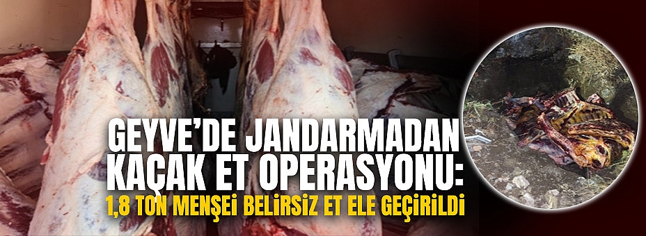Geyve’de Jandarmadan Kaçak Et Operasyonu: 1,8 Ton Menşei Belirsiz Et Ele Geçirildi