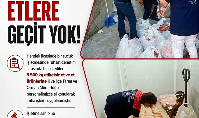 Sakarya’da Bir İşletmede 5 Buçuk Ton Etiketsiz Et Ele Geçirildi